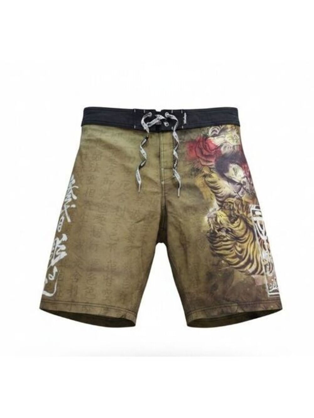 Vtg Affliction Horiyoshi III Samurai Tiger Board Shorts Mens Size 36 Green READ
